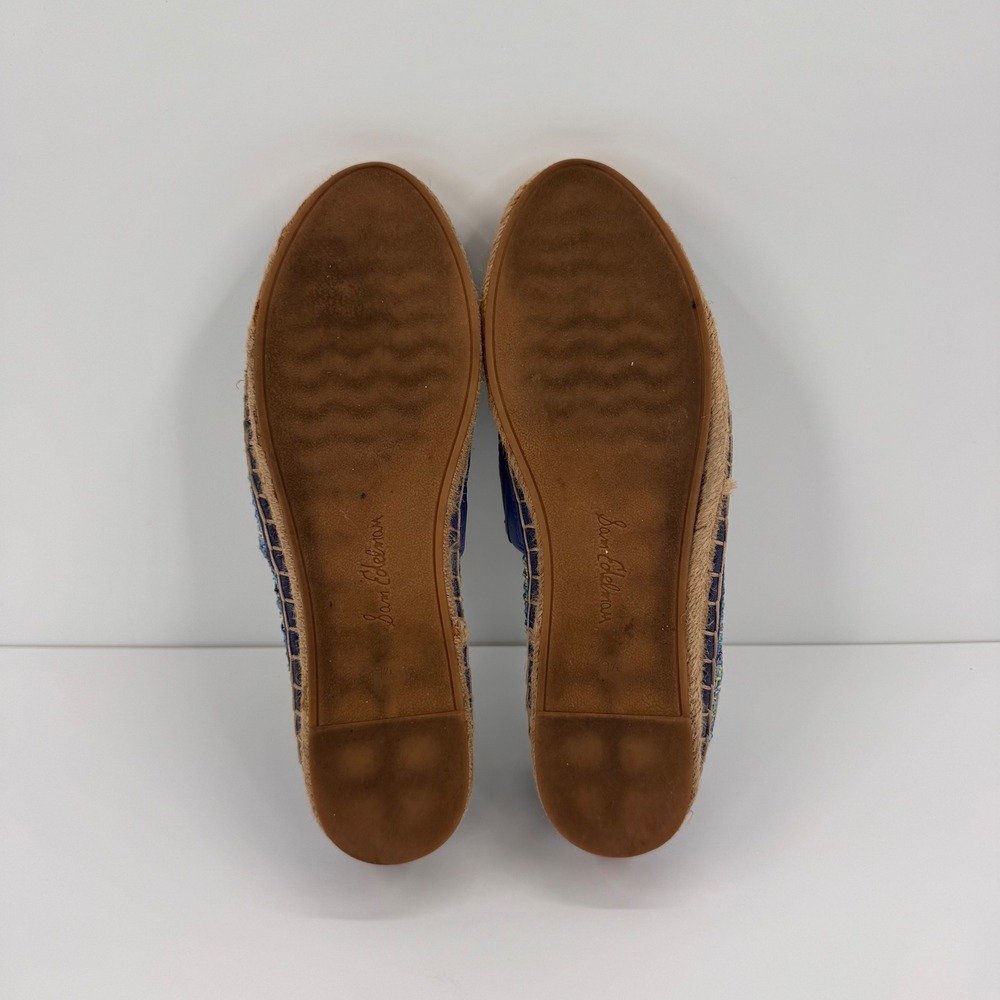 Sam Edelman Women's 9.5M Khloe Blue Multi Woven Raffia Espadrille Flats Shoes - Picture 6 of 12
